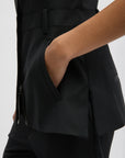 Recycled Tropical Wool Overall Top in Black by Tibi-Tops-Tibi-Idlewild