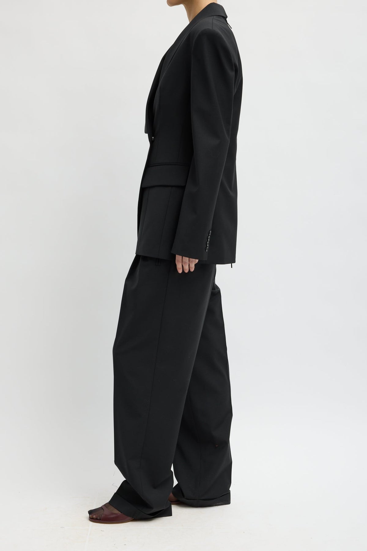 Recycled Tropical Wool Tuxedo Zip Blazer in Black by Tibi-Tibi-Idlewild-Cincinnati