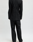 Recycled Tropical Wool Tuxedo Zip Blazer in Black by Tibi-Tibi-Idlewild-Cincinnati