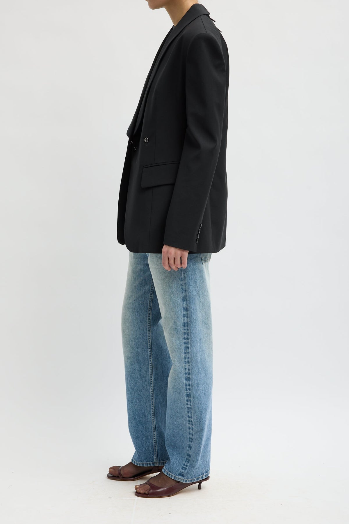 Recycled Tropical Wool Tuxedo Zip Blazer in Black by Tibi-Tibi-Idlewild-Cincinnati