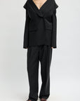 Recycled Tropical Wool Tuxedo Zip Blazer in Black by Tibi-Tibi-Idlewild-Cincinnati