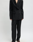 Recycled Tropical Wool Tuxedo Zip Blazer in Black by Tibi-Tibi-Idlewild-Cincinnati