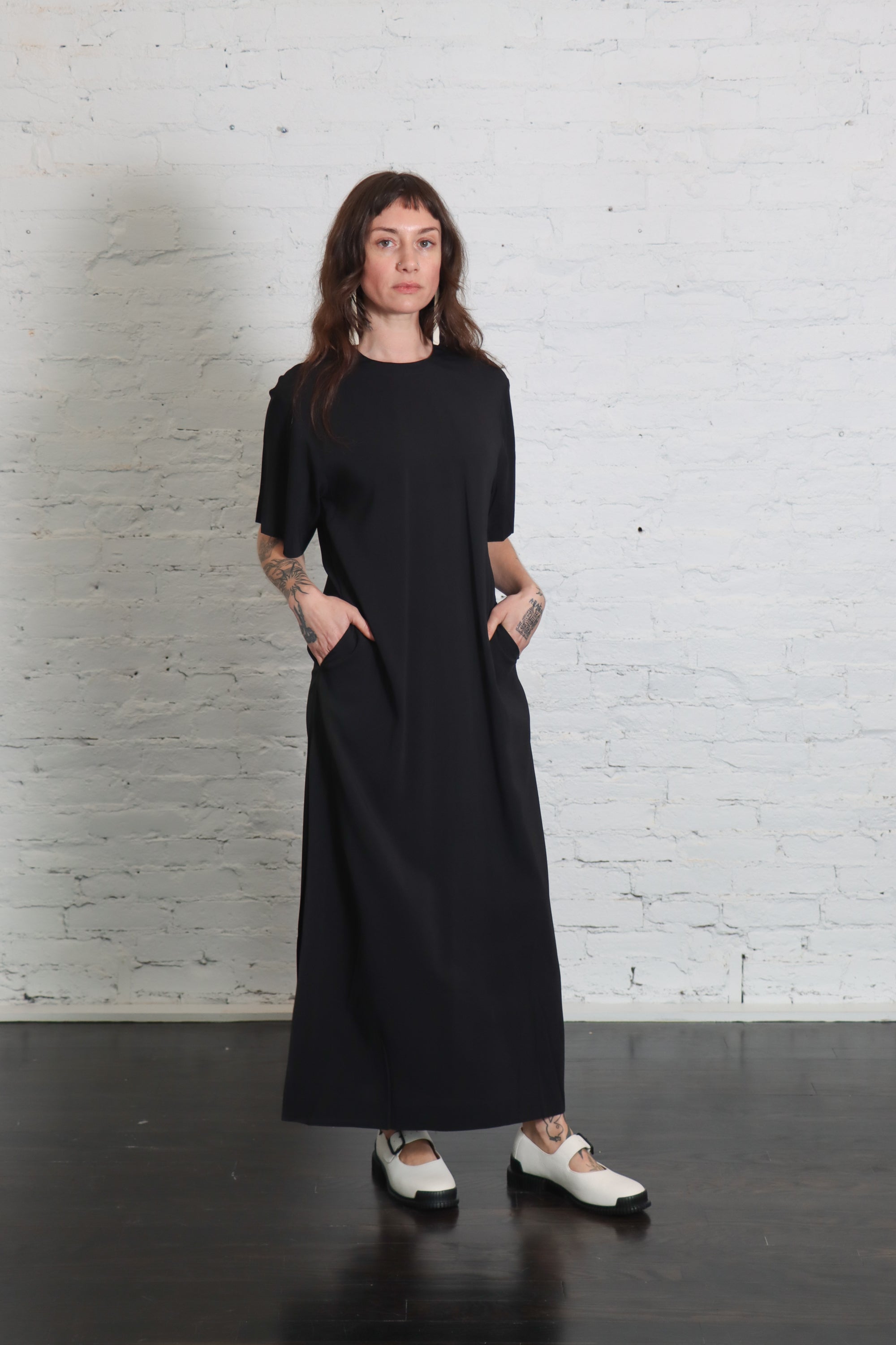 Relaxed Tee Dress in Black by St. Agni-Dresses-St. Agni-Idlewild