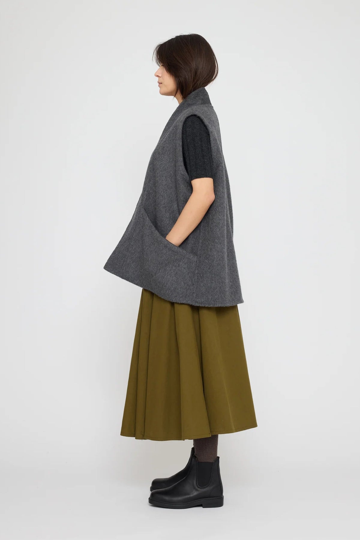 Reversible Wool Vest in Charcoal & Gray by 7115 by Szeki-7115 by Szeki-Idlewild-Cincinnati