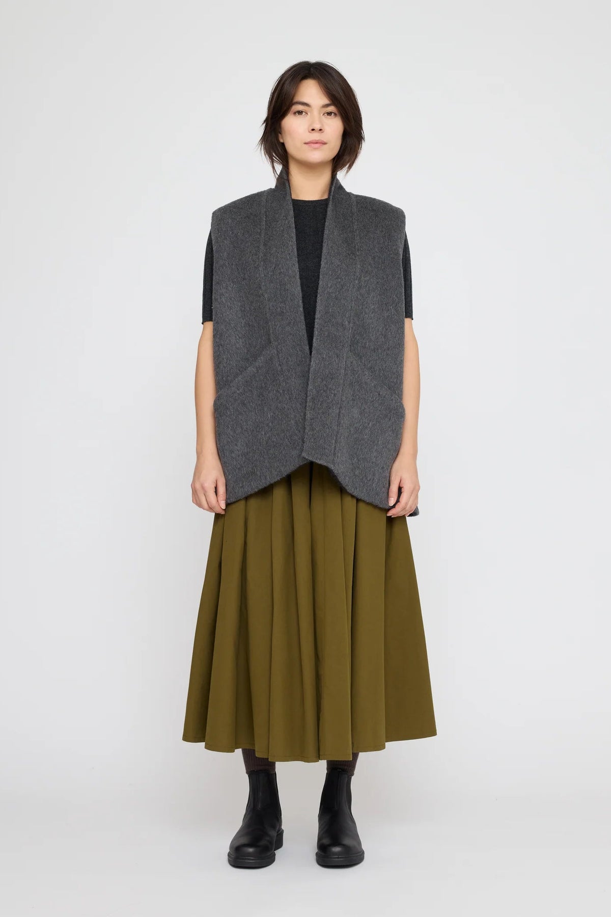 Reversible Wool Vest in Charcoal & Gray by 7115 by Szeki-7115 by Szeki-Idlewild-Cincinnati