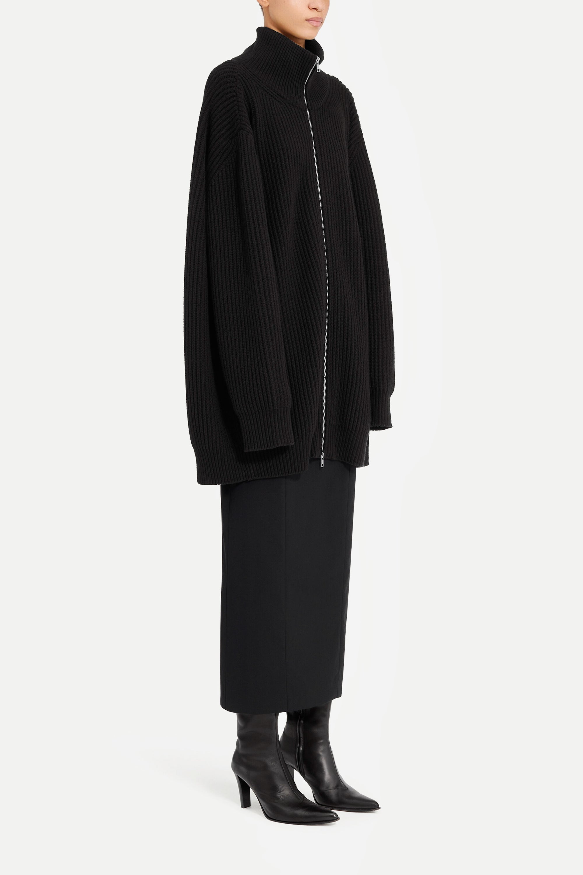 Rib Knit Cardigan Dress Jacket in Black by MM6 Maison Margiela-MM6-Idlewild-Cincinnati