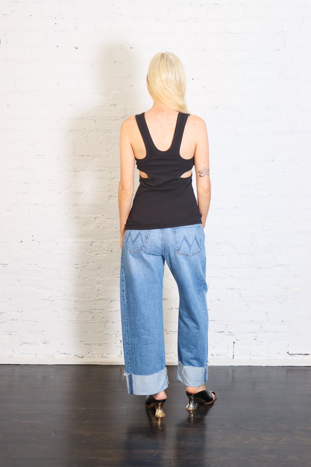 Ribbed T Racerback Tank in Black by Tibi-Tibi-Idlewild-Cincinnati