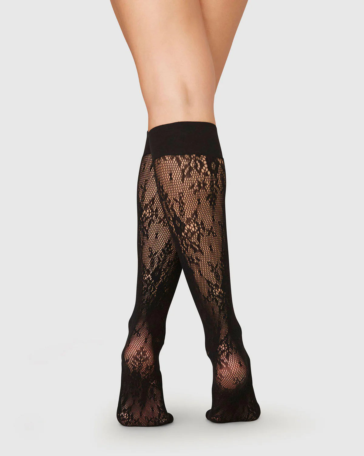 Rosa Lace Knee Highs in Black by Swedish Stockings-Swedish Stockings-Idlewild