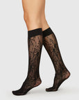 Rosa Lace Knee Highs in Black by Swedish Stockings-Swedish Stockings-Idlewild