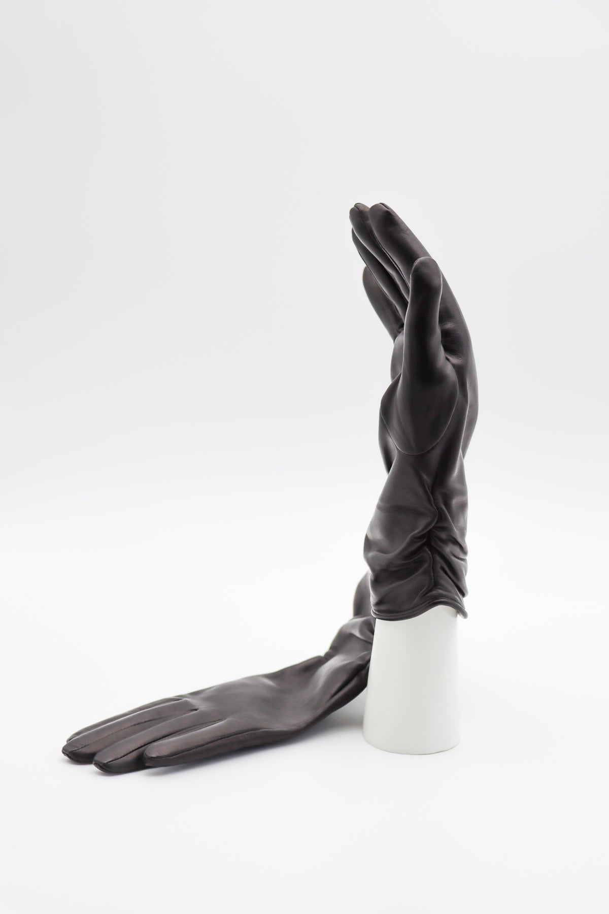Ruched Lambskin Cashmere Lined Gloves in Black by Gloves Forino 1899-Gloves Forino 1899-Idlewild-Cincinnati