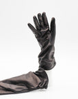 Ruched Lambskin Cashmere Lined Gloves in Black by Gloves Forino 1899-Gloves Forino 1899-Idlewild-Cincinnati