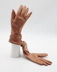 Ruched Lambskin Cashmere Lined Gloves in Camel by Gloves Forino 1899-Gloves Forino 1899-Idlewild-Cincinnati
