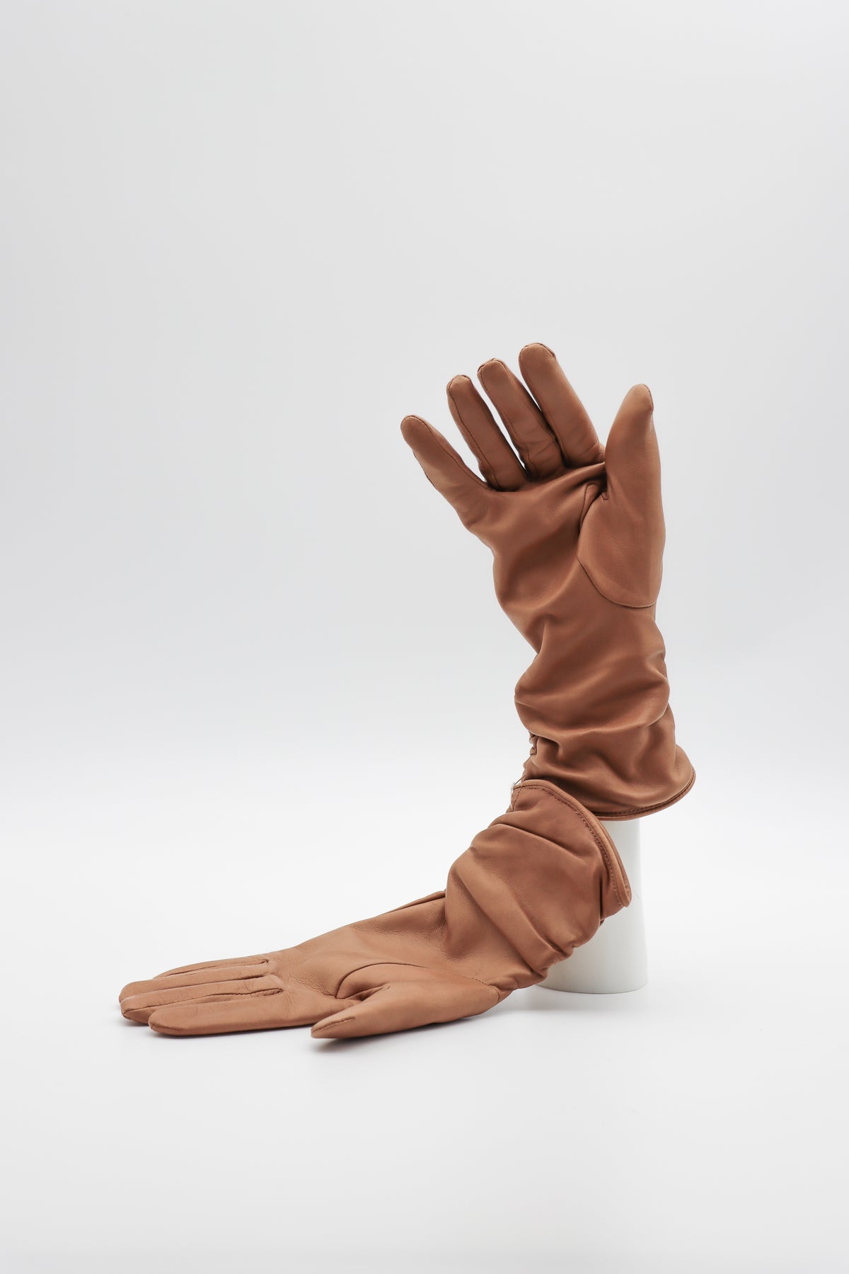 Ruched Lambskin Cashmere Lined Gloves in Camel by Gloves Forino 1899-Gloves Forino 1899-Idlewild-Cincinnati