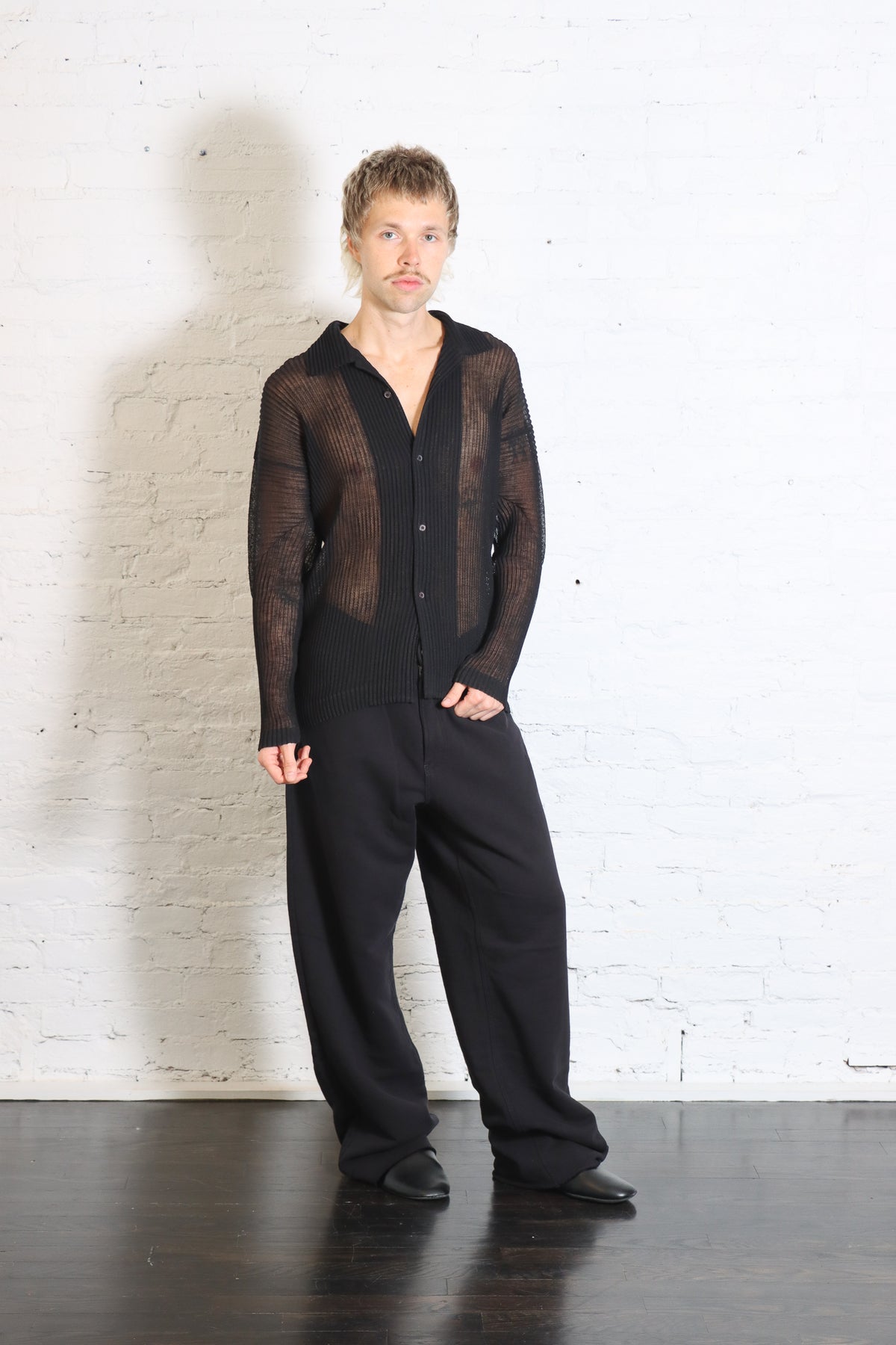 Rustic Mesh Cardigan in Black by Homme Plisse Issey Miyake-Homme Plisse Issey Miyake-Idlewild-Cincinnati
