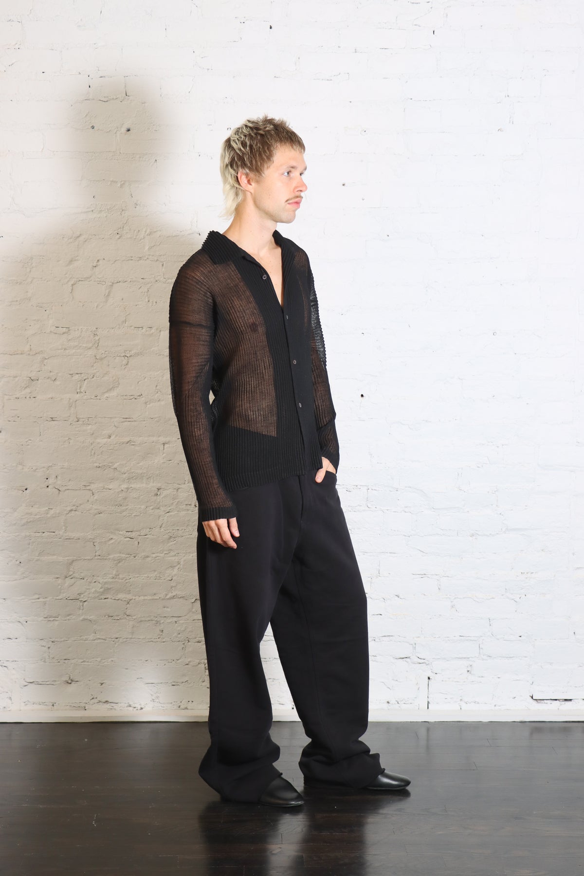 Rustic Mesh Cardigan in Black by Homme Plisse Issey Miyake-Homme Plisse Issey Miyake-Idlewild-Cincinnati
