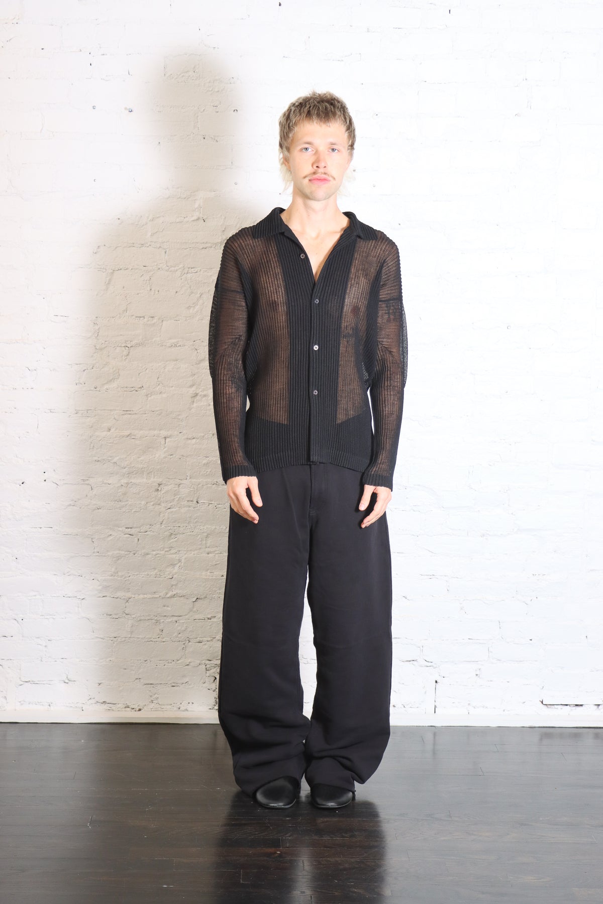 Rustic Mesh Cardigan in Black by Homme Plisse Issey Miyake-Homme Plisse Issey Miyake-Idlewild-Cincinnati