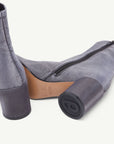 Satin Anatomic Ankle Boot in Grey by MM6 Maison Margiela