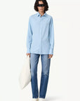Tie-back Shirt in Blue Stripe by MM6 Maison Margiela