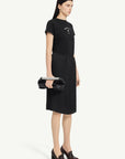 Satin Midi Skirt in Black by MM6 Maison Margiela