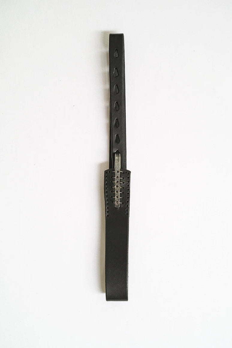 Multi-Hole Hook Belt in Black/Silver by Johnny Farah