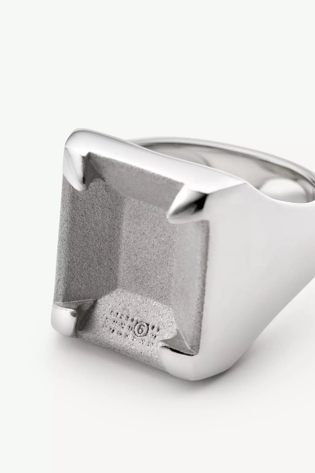 Unexisting Stone Ring in Polished Palladio by MM6 Maison Margiela