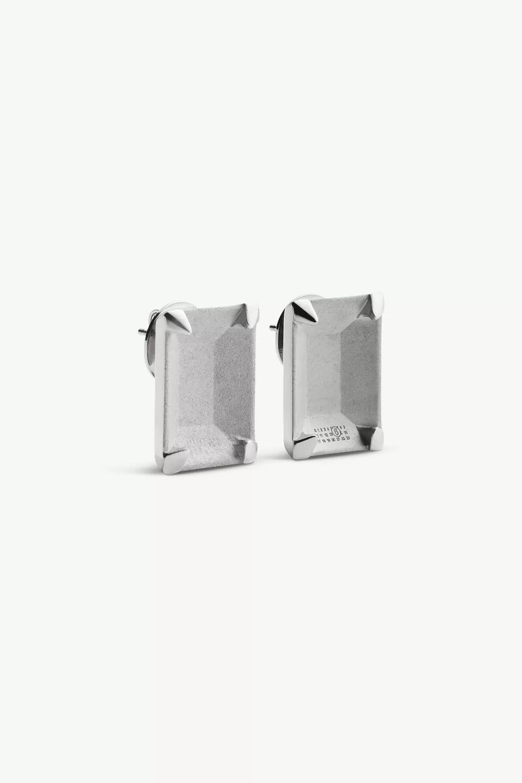 Unexisting Stone Earrings in Polished Palladio by MM6 Maison Margiela