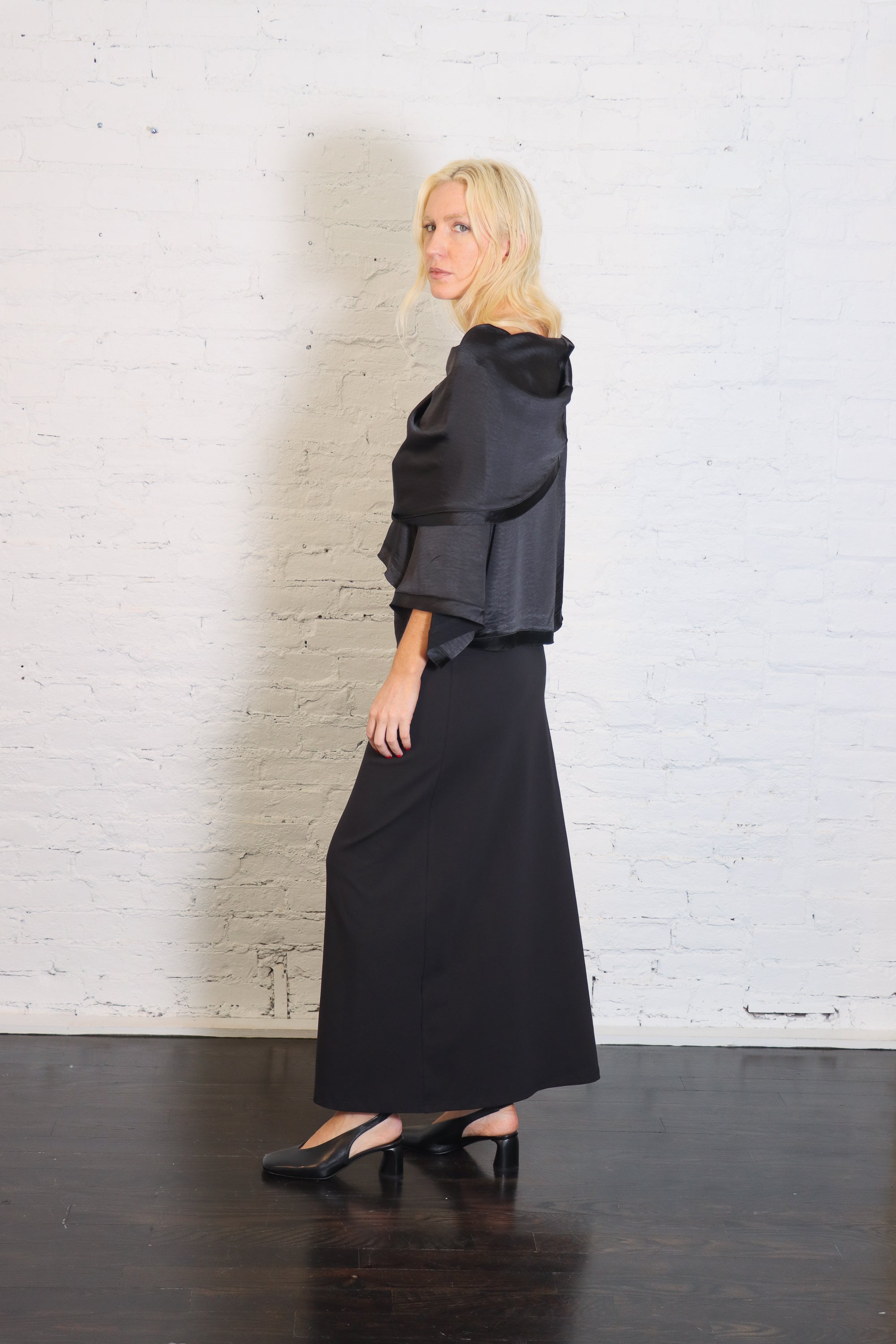 Sateen Jackie O Top in Black by Planet-Planet-Idlewild-Cincinnati