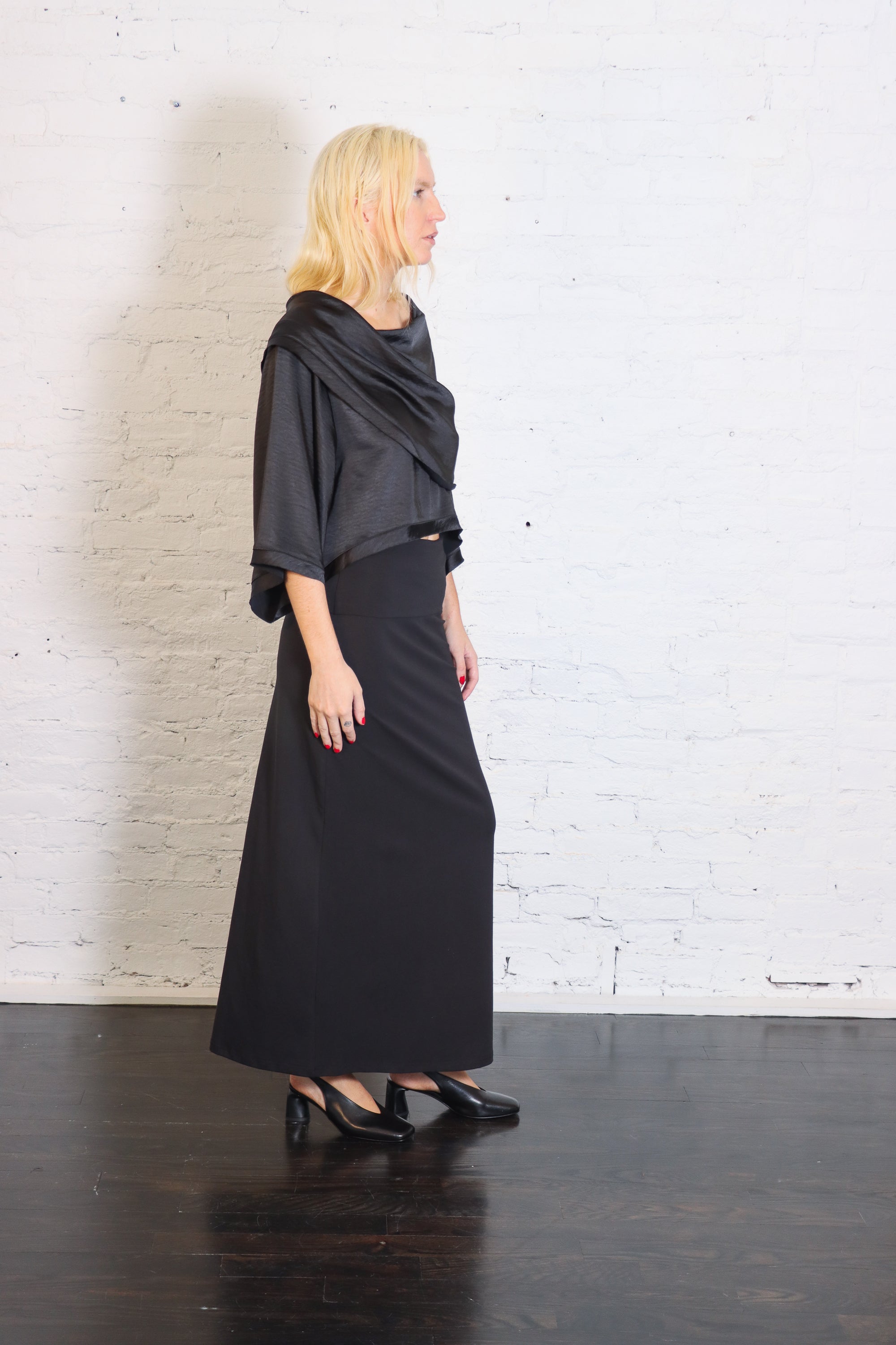 Sateen Jackie O Top in Black by Planet-Planet-Idlewild-Cincinnati