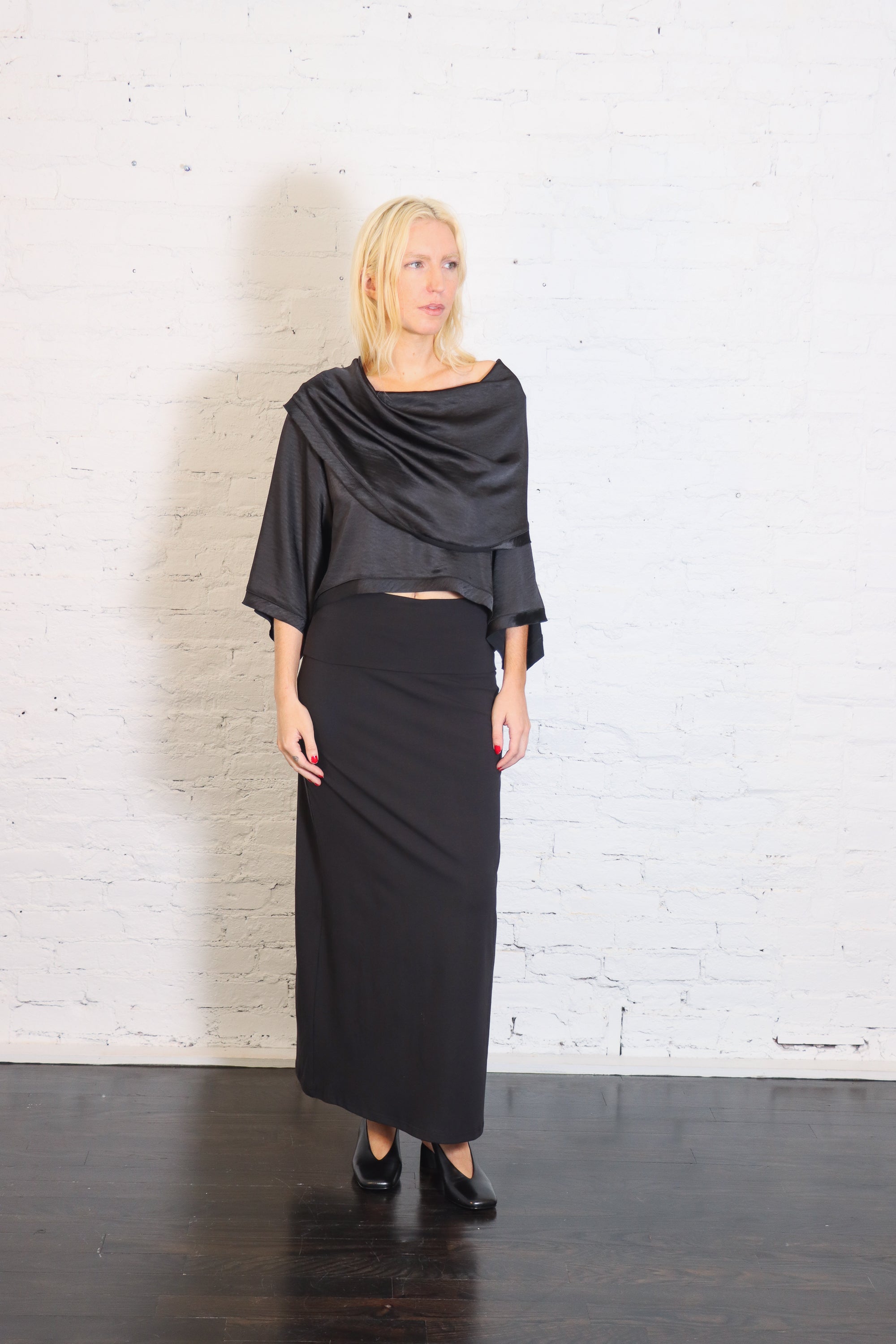 Sateen Jackie O Top in Black by Planet-Planet-Idlewild-Cincinnati
