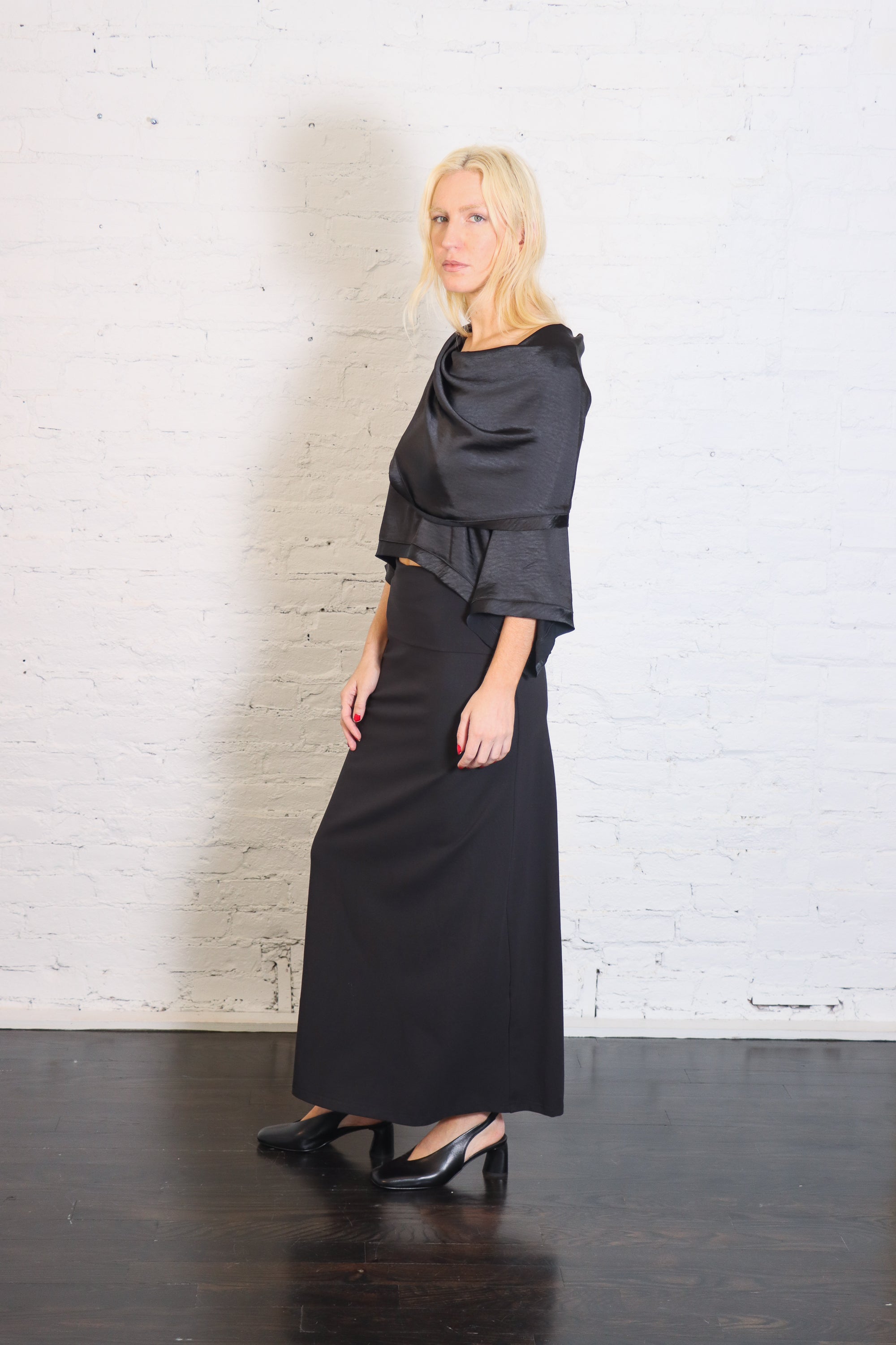 Sateen Jackie O Top in Black by Planet-Planet-Idlewild-Cincinnati