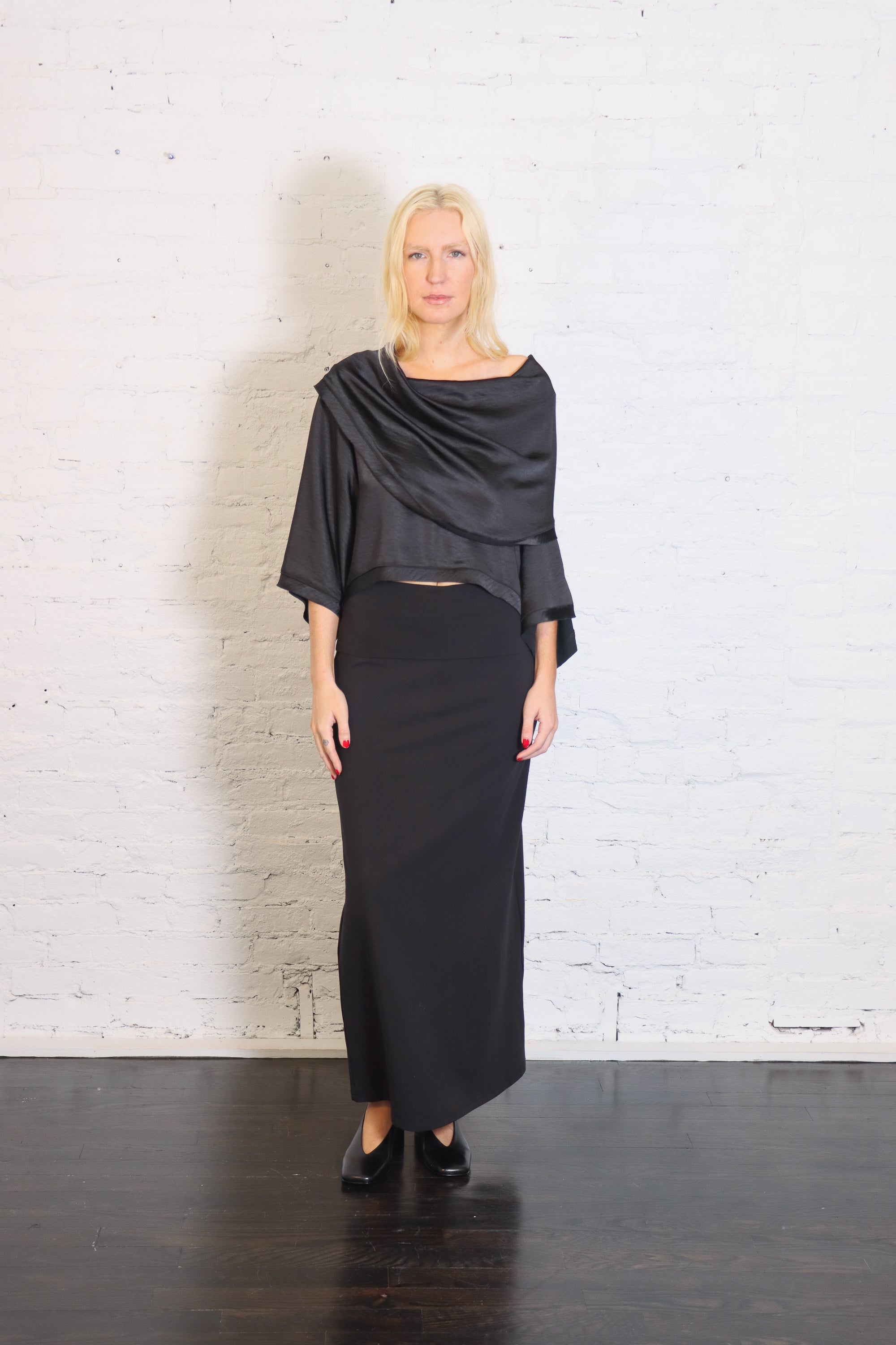 Sateen Jackie O Top in Black by Planet-Planet-Idlewild-Cincinnati