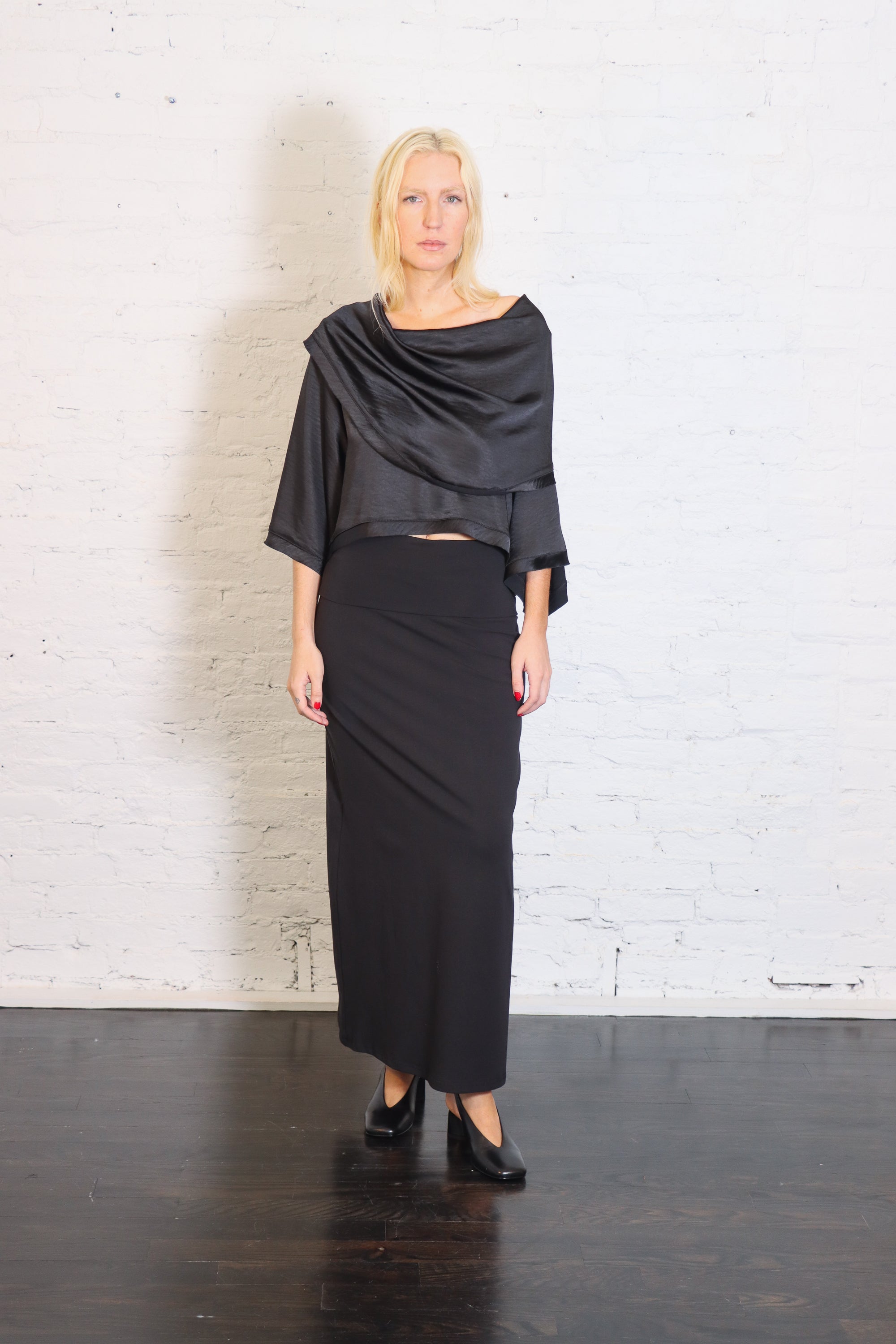 Sateen Jackie O Top in Black by Planet-Planet-Idlewild-Cincinnati
