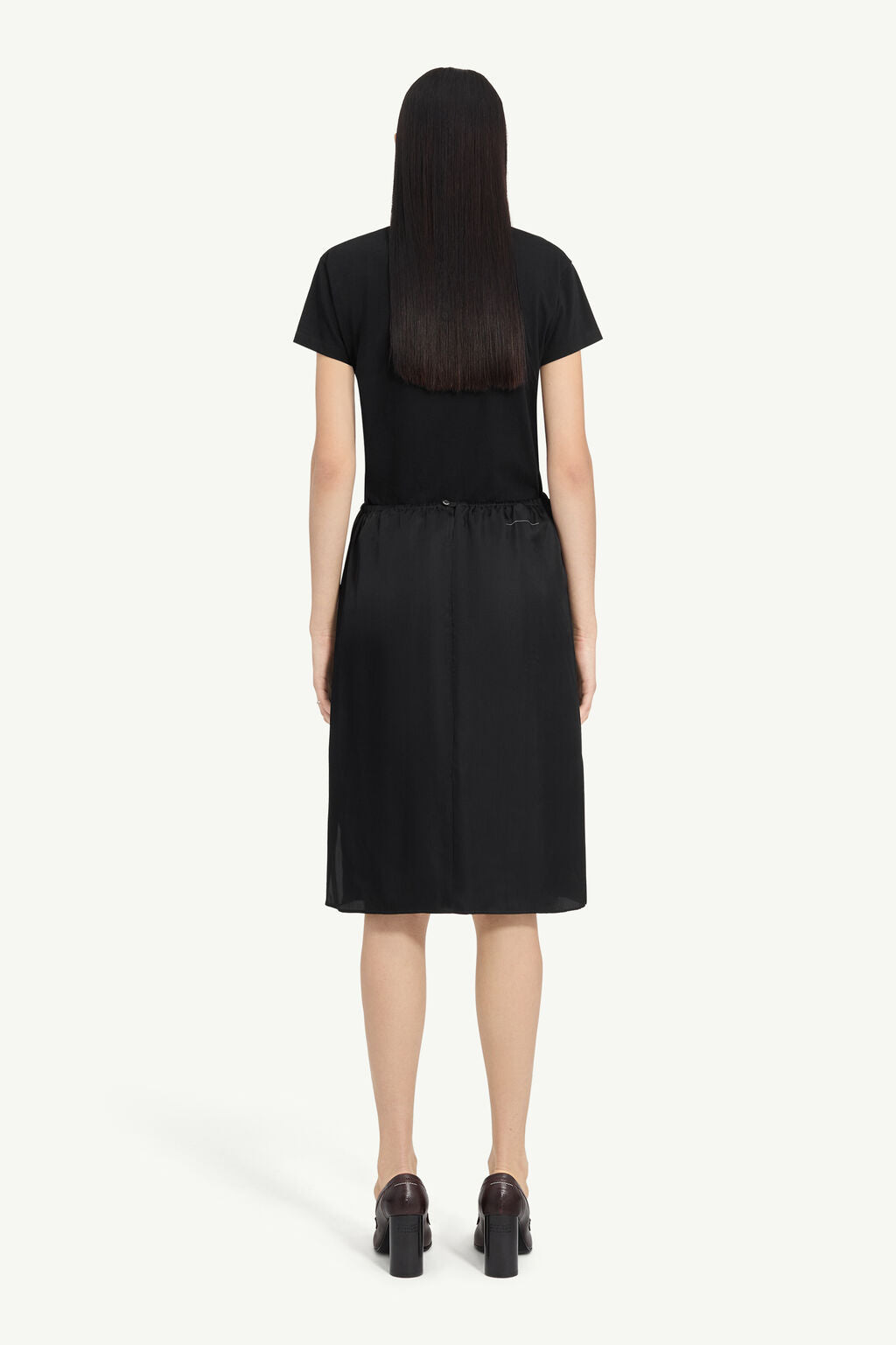 Satin Midi Skirt in Black by MM6 Maison Margiela-MM6-Idlewild-Cincinnati