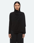 Scarf Long Sleeve Top in Black by Helmut Lang-Tops-Helmut Lang-Idlewild