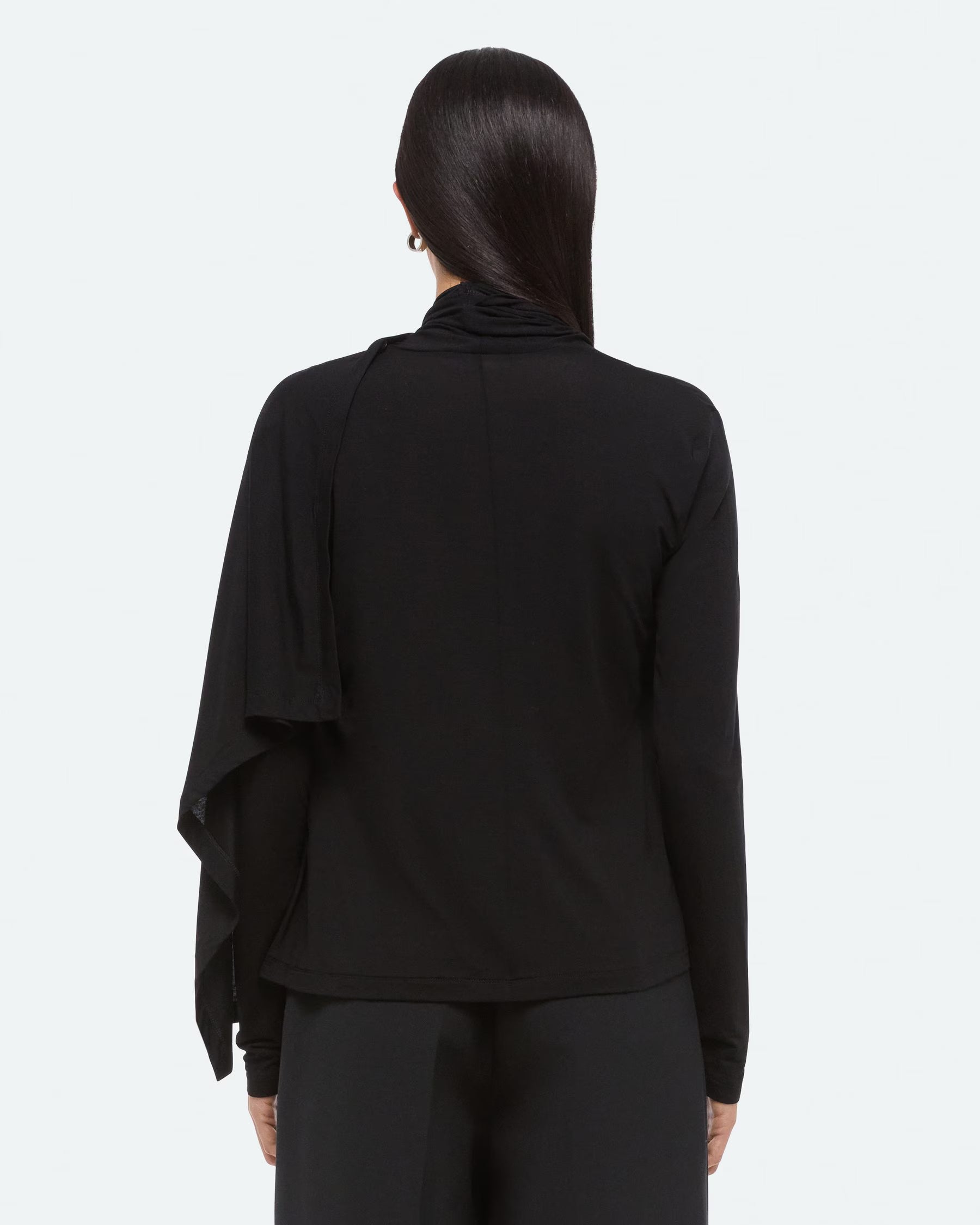 Scarf Long Sleeve Top in Black by Helmut Lang-Helmut Lang-Idlewild-Cincinnati
