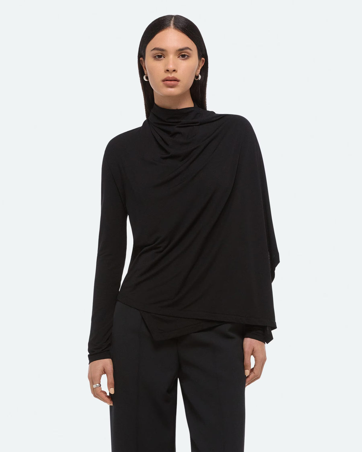 Scarf Long Sleeve Top in Black by Helmut Lang-Helmut Lang-Idlewild-Cincinnati