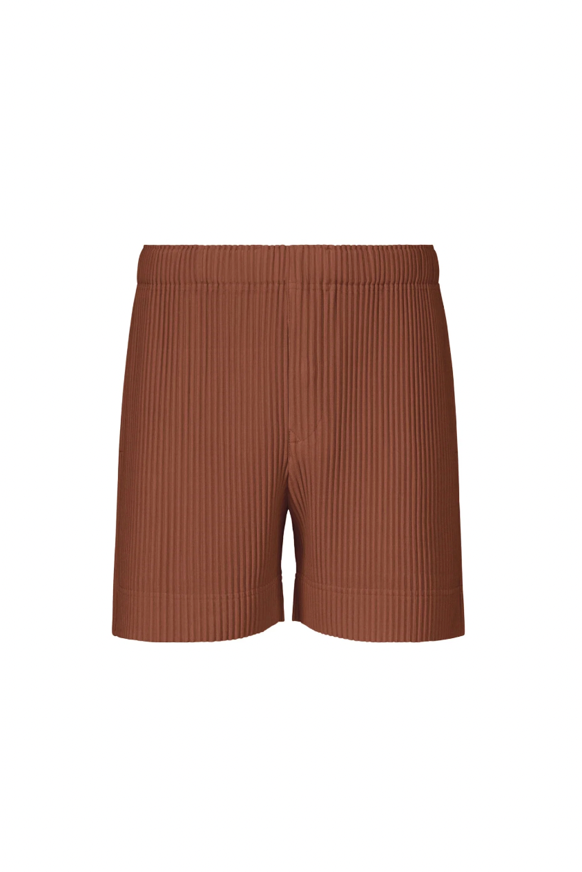 Color Pleats 1 Shorts in Darkside Brown by Homme Plissé Issey Miyake