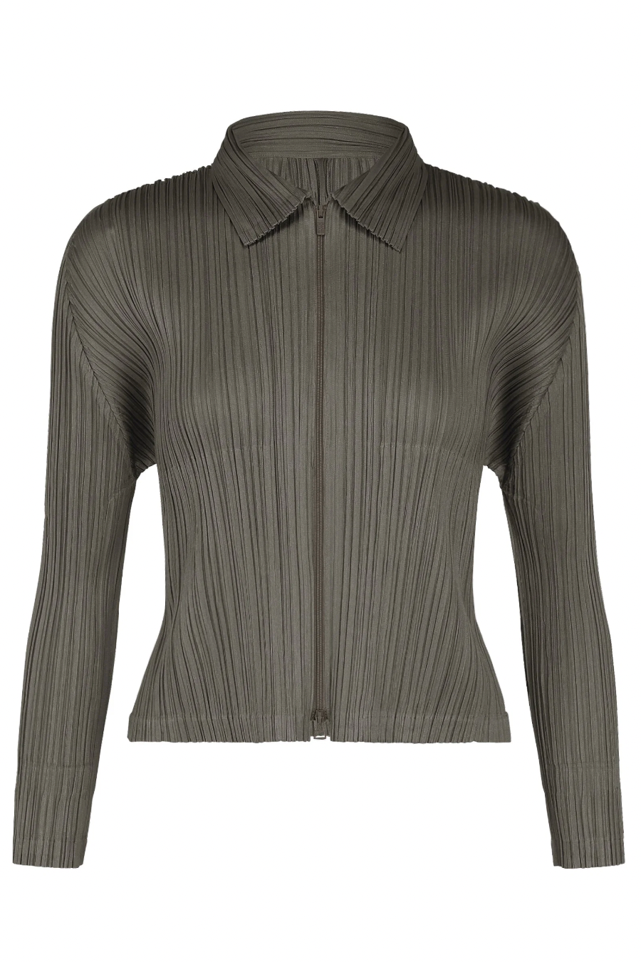 Monthly Colors: August Zip Cardigan in Charcoal by Pleats Please Issey Miyake
