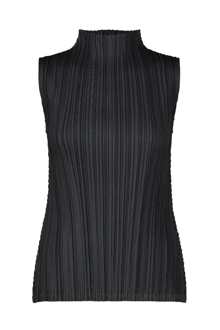 Mellow Pleats Shell in Black by Pleats Please Issey Miyake