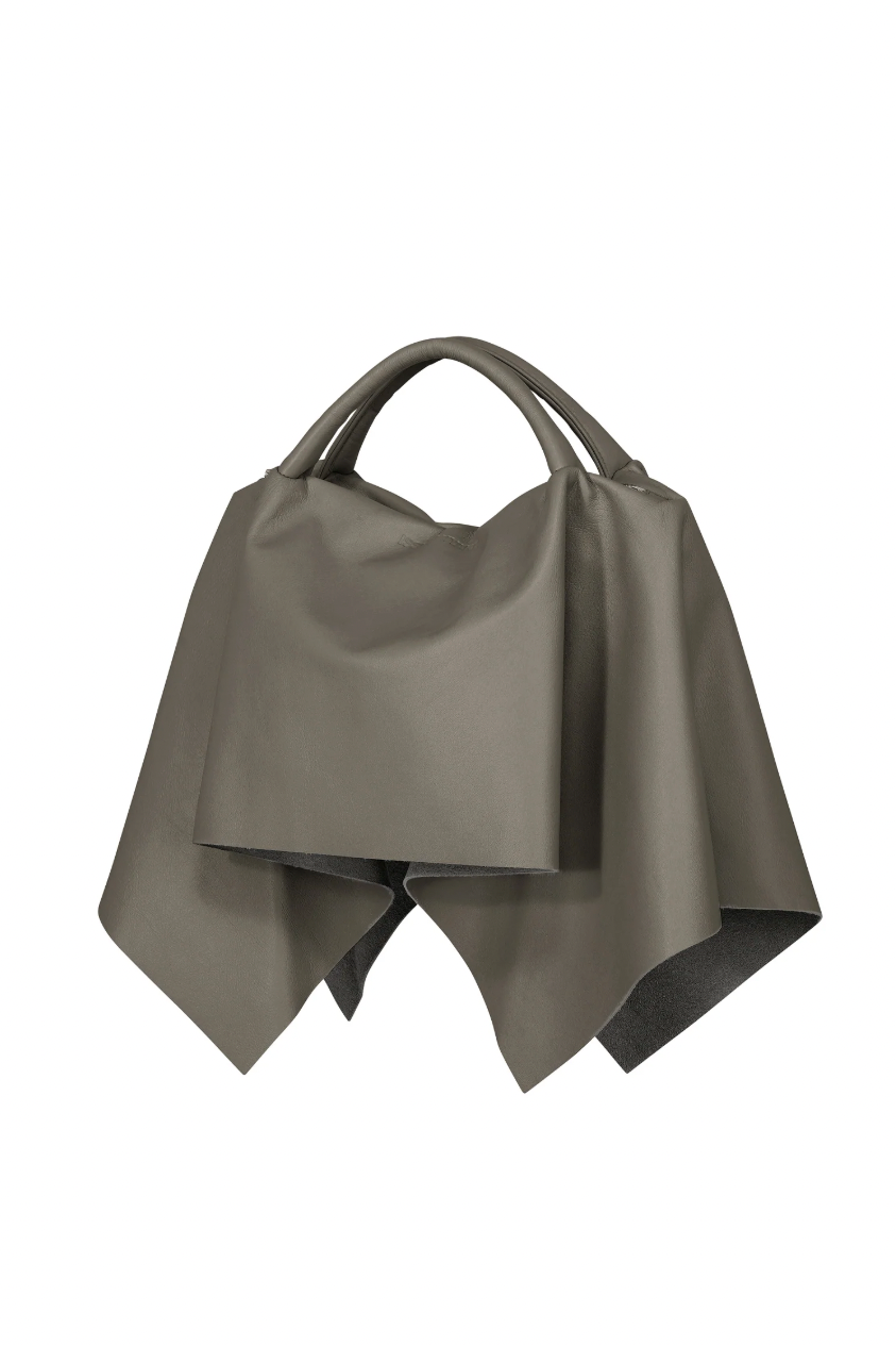 Square Bag (Leather) in Gray by Issey Miyake