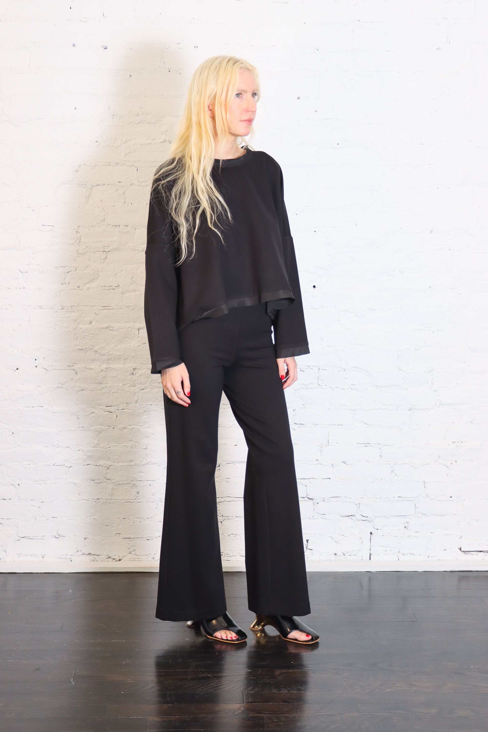 Scuba Bell Bottom Pants in Black by Planet-Planet-Idlewild-Cincinnati