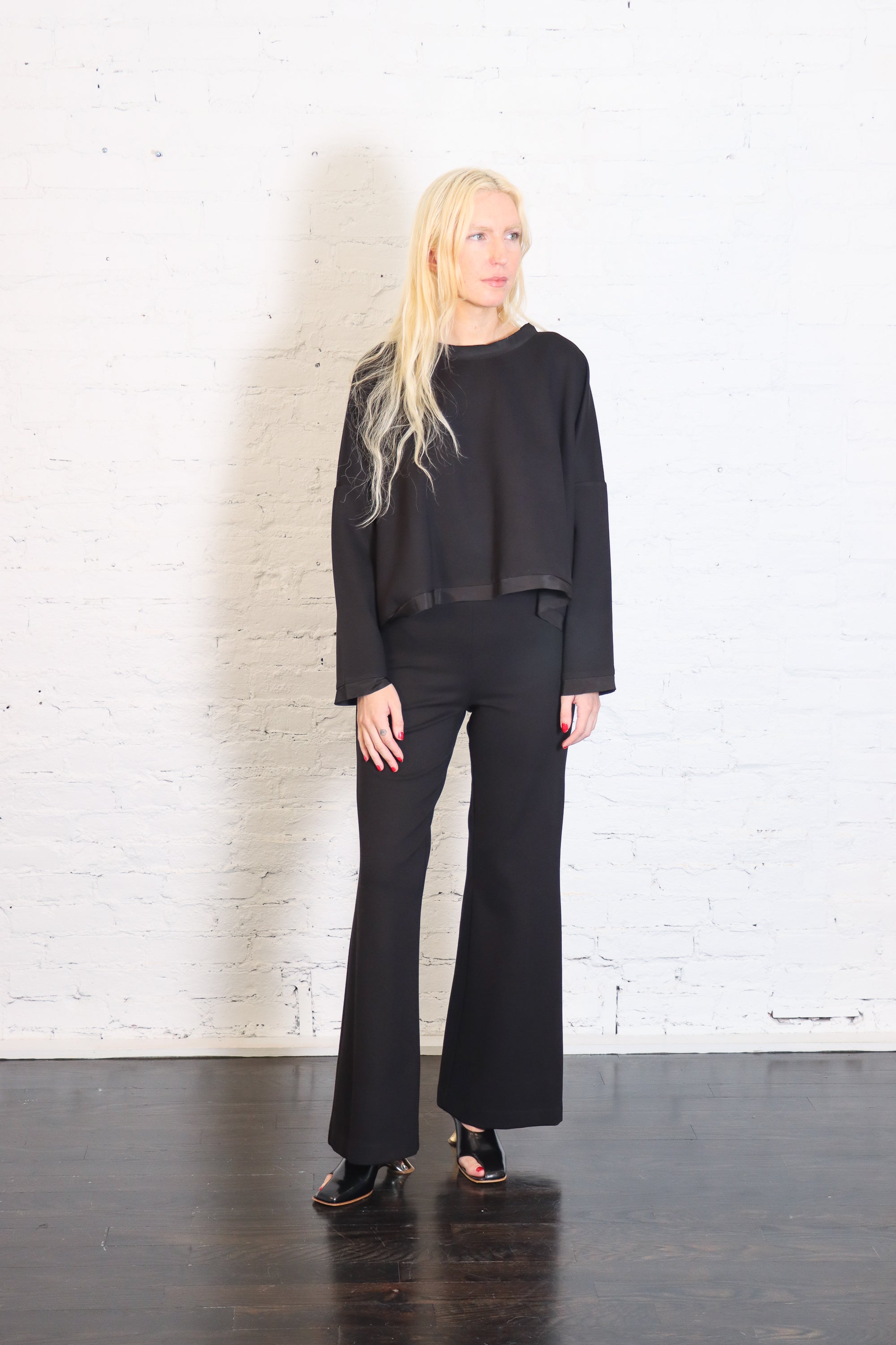 Scuba Bell Bottom Pants in Black by Planet-Planet-Idlewild-Cincinnati