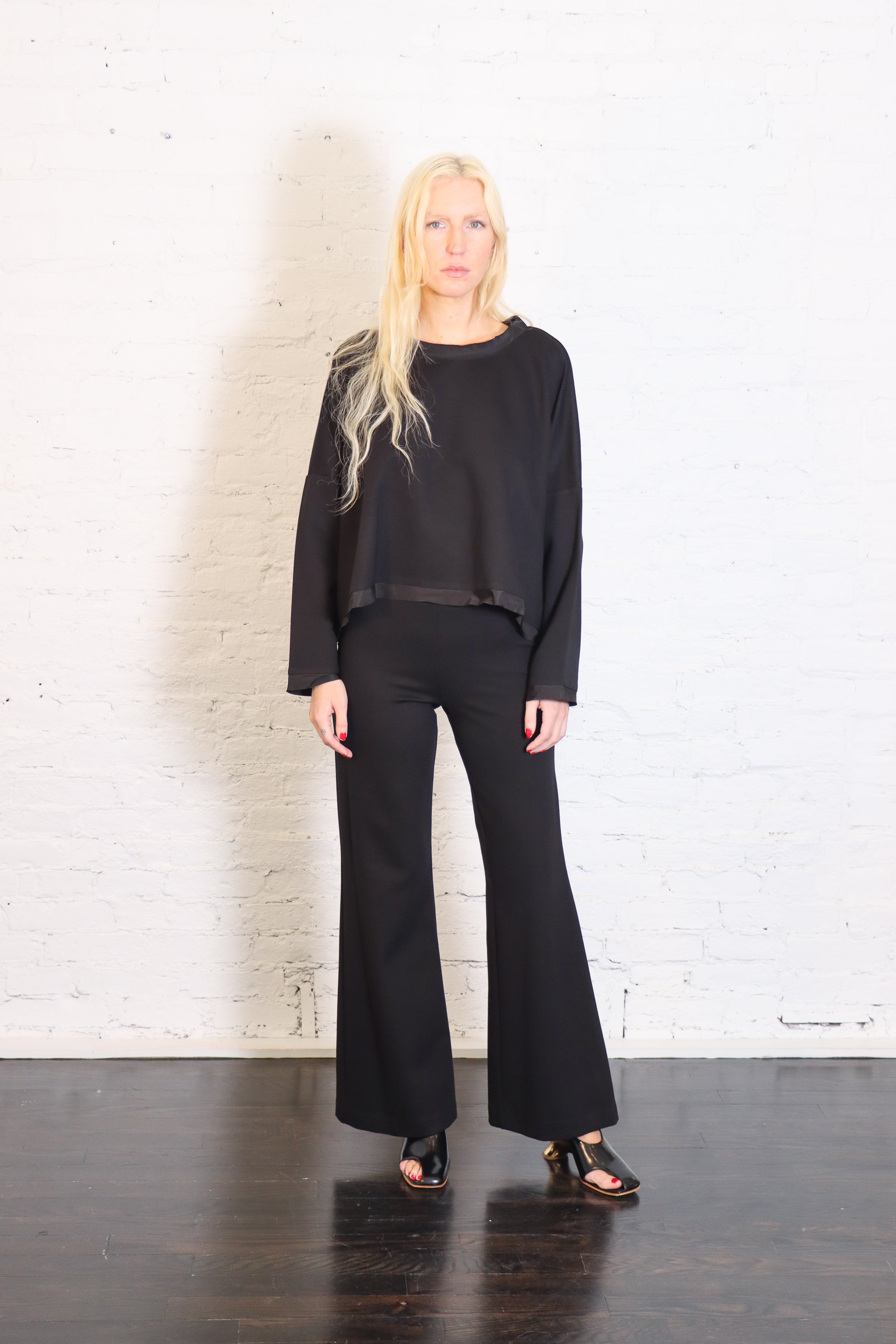 Scuba Bell Bottom Pants in Black by Planet-Planet-Idlewild-Cincinnati