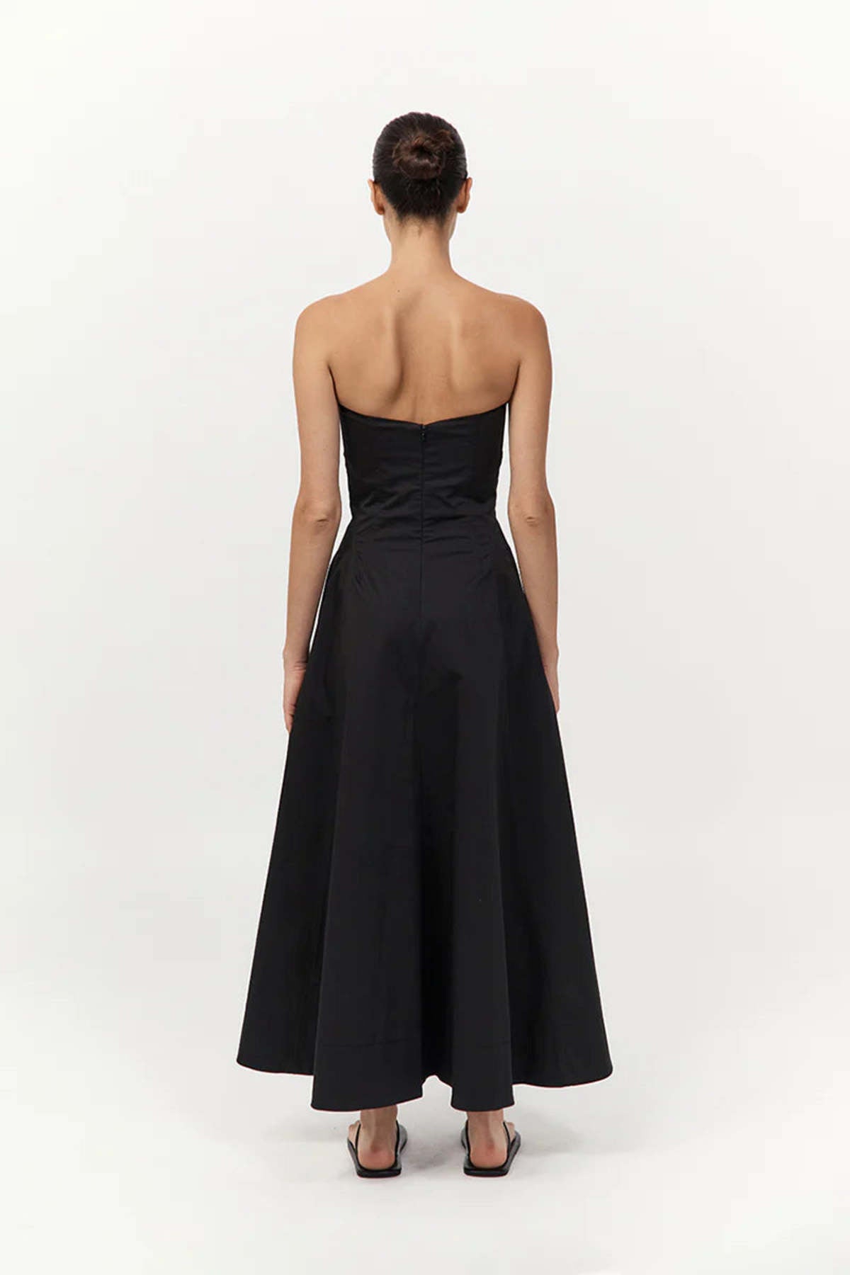 Sculpted Cotton Strapless Dress in Black by St. Agni-Dresses-St. Agni-Idlewild