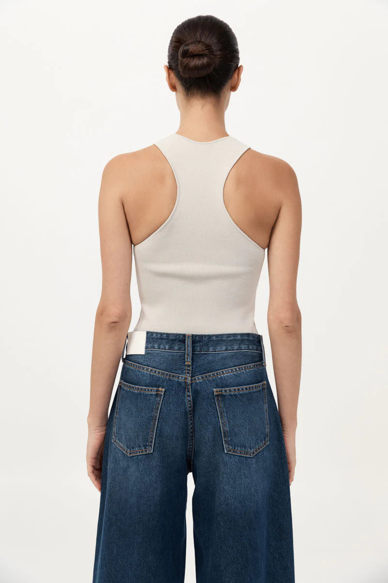 Sculpted Knit Top in Silver by St. Agni-Tops-St. Agni-Idlewild