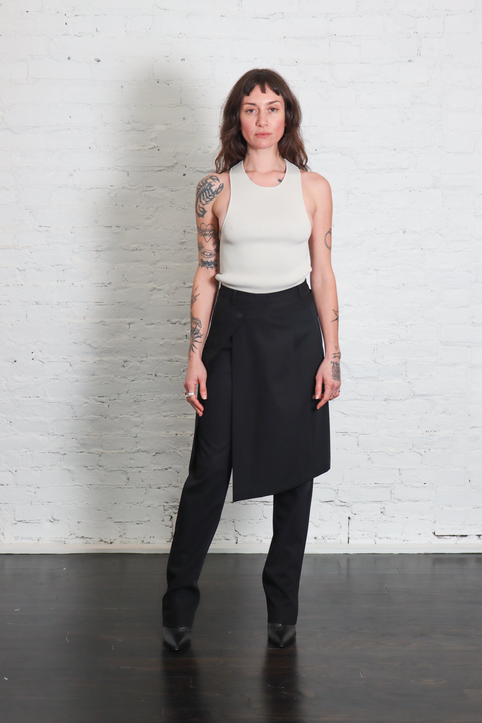 Wool Hybrid Skirt Pants in Black by St. Agni-St. Agni-Idlewild-Cincinnati