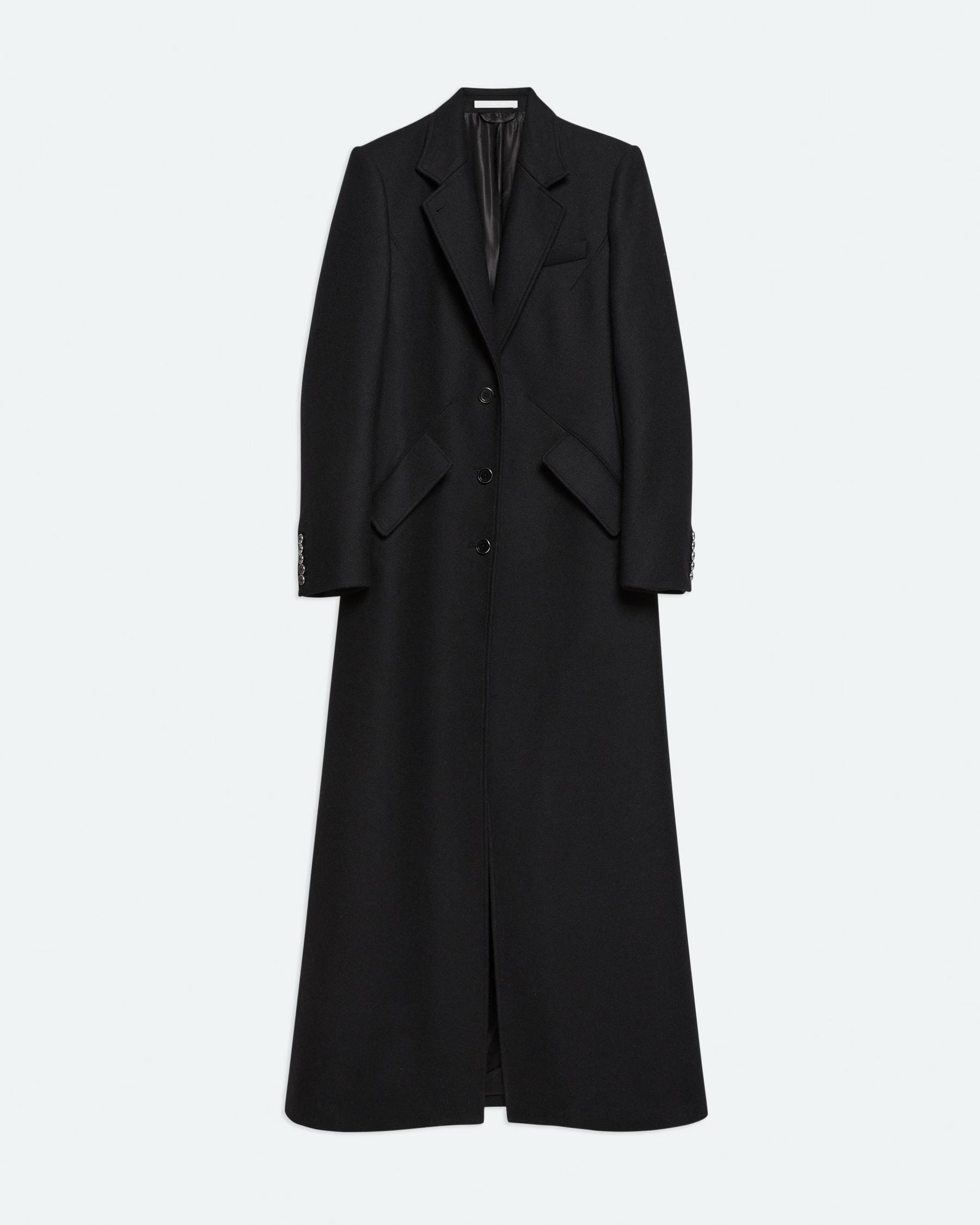 Sculpted Maxi Coat in Black by Helmut Lang-Outerwear-Helmut Lang-Idlewild