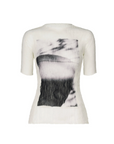 Shadow Study Chiffon Twist Short Sleeve Top in Shadow by Issey Miyake-Tops-Issey Miyake-Idlewild