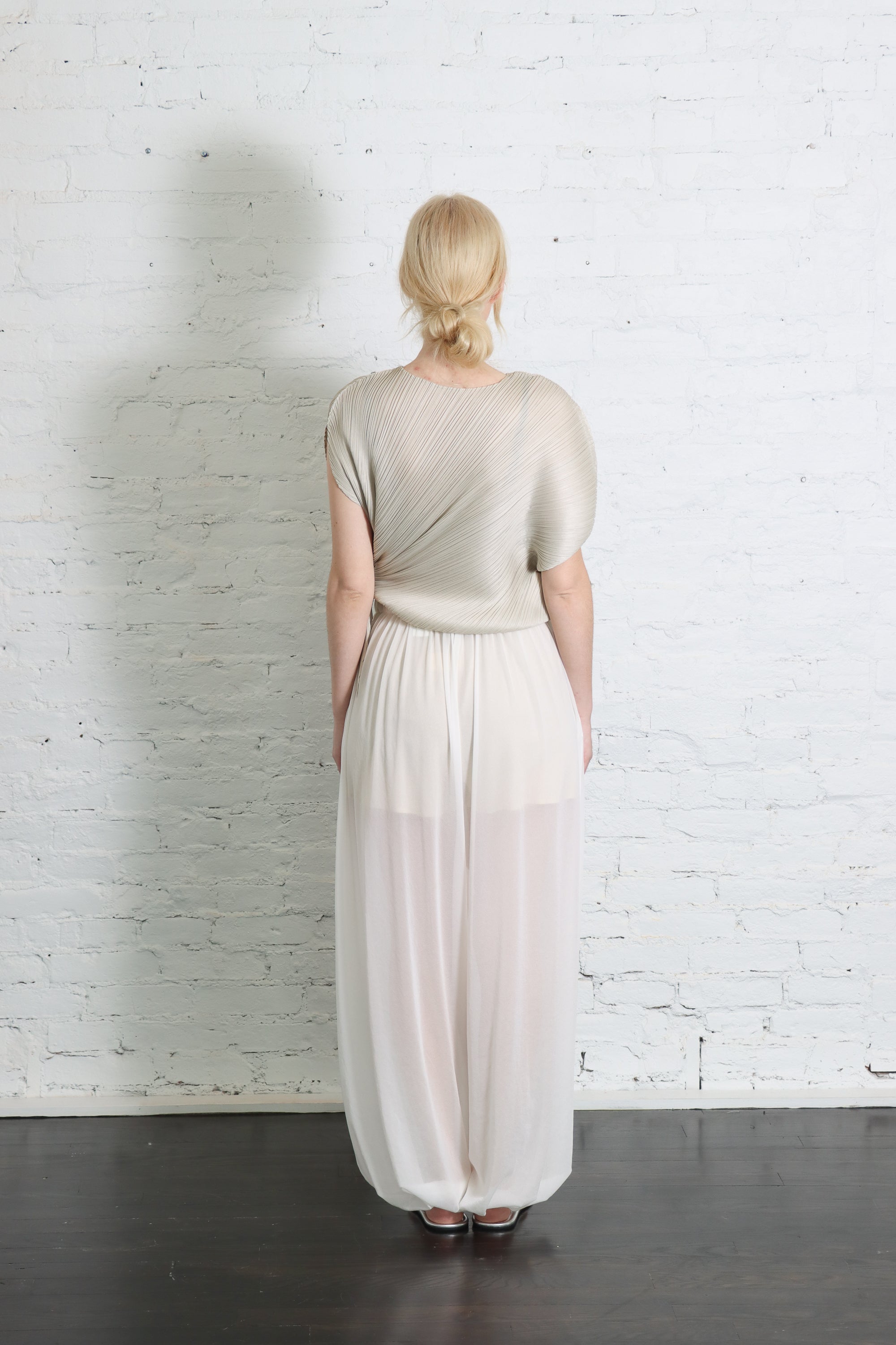 Sheer Balloon Pant in Bianco by Alysi-Alysi-Idlewild-Cincinnati