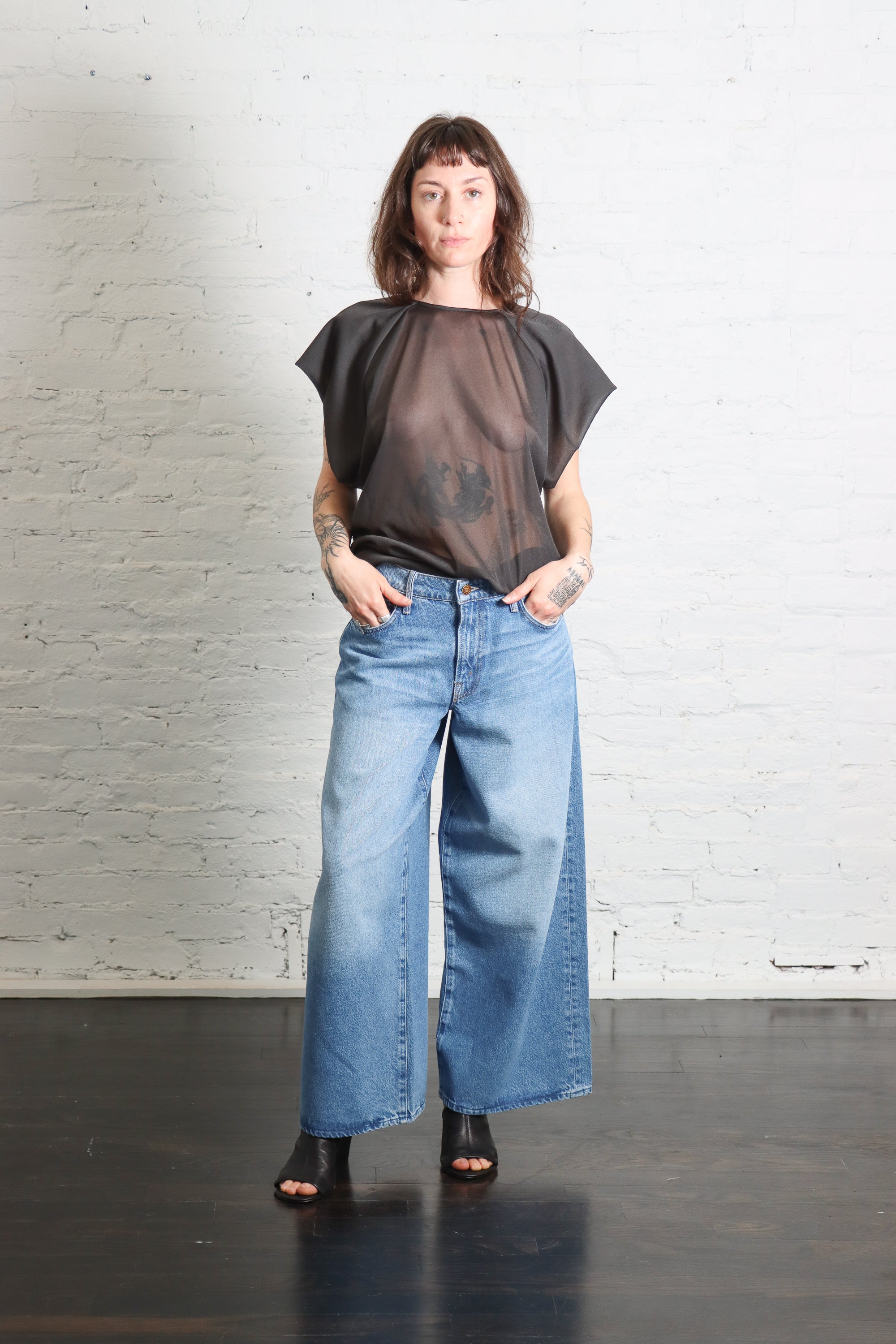 Sheer Blouse in Lavagna by Alysi-Alysi-Idlewild-Cincinnati